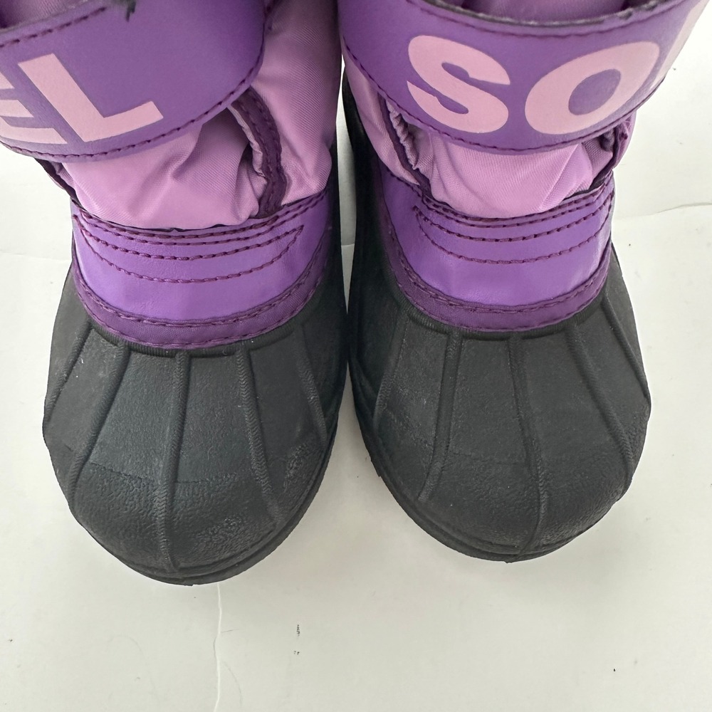 Sorel Kids Snow Commander Purple Black Waterproof Winter Boots  Size 11 - Picture 3 of 7